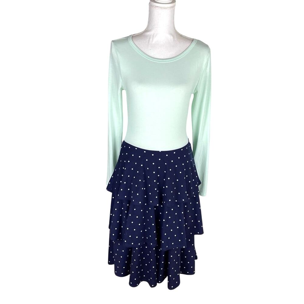 LulaRoe Women Georgia Dress Size Medium Tiered Ruffled Fit & Flare Polka Dots